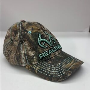 Realtree Camo Hat with Aqua Logo